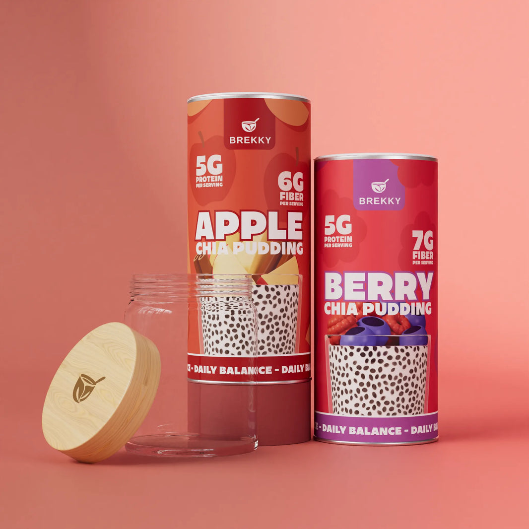 BREKKY Chia Pudding Proefpakket Berry en Appel Kaneel