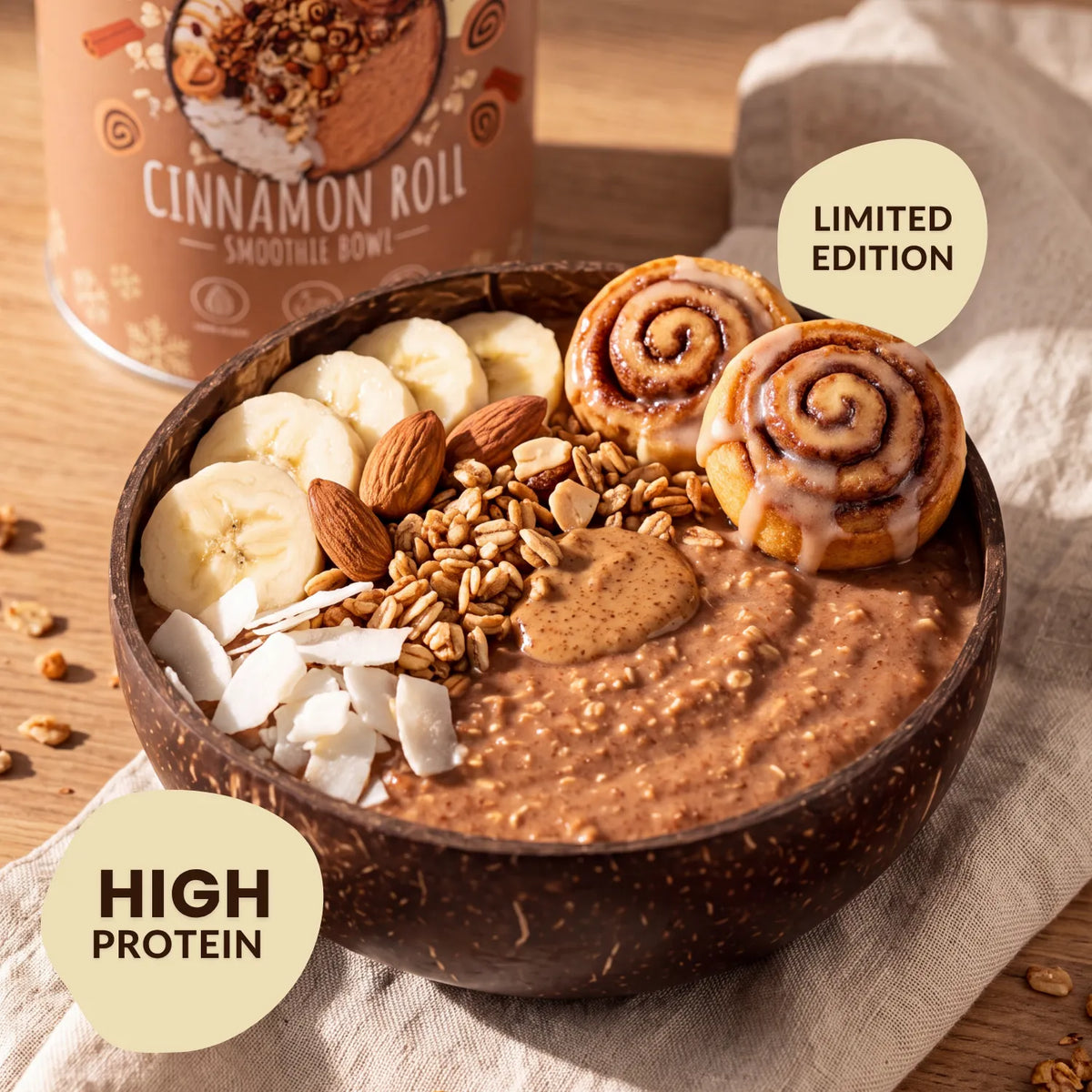 BREKKY Cinnamon Roll Smoothie Bowl bereid