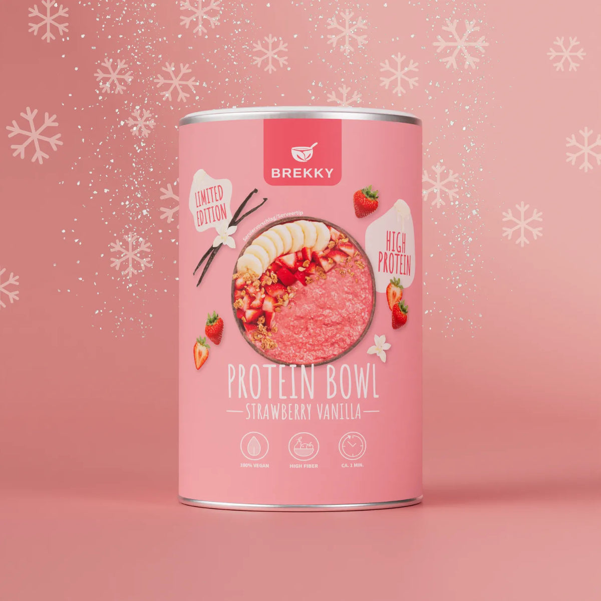 BREKKY Strawberry Vanilla Winter Smoothie Bowl