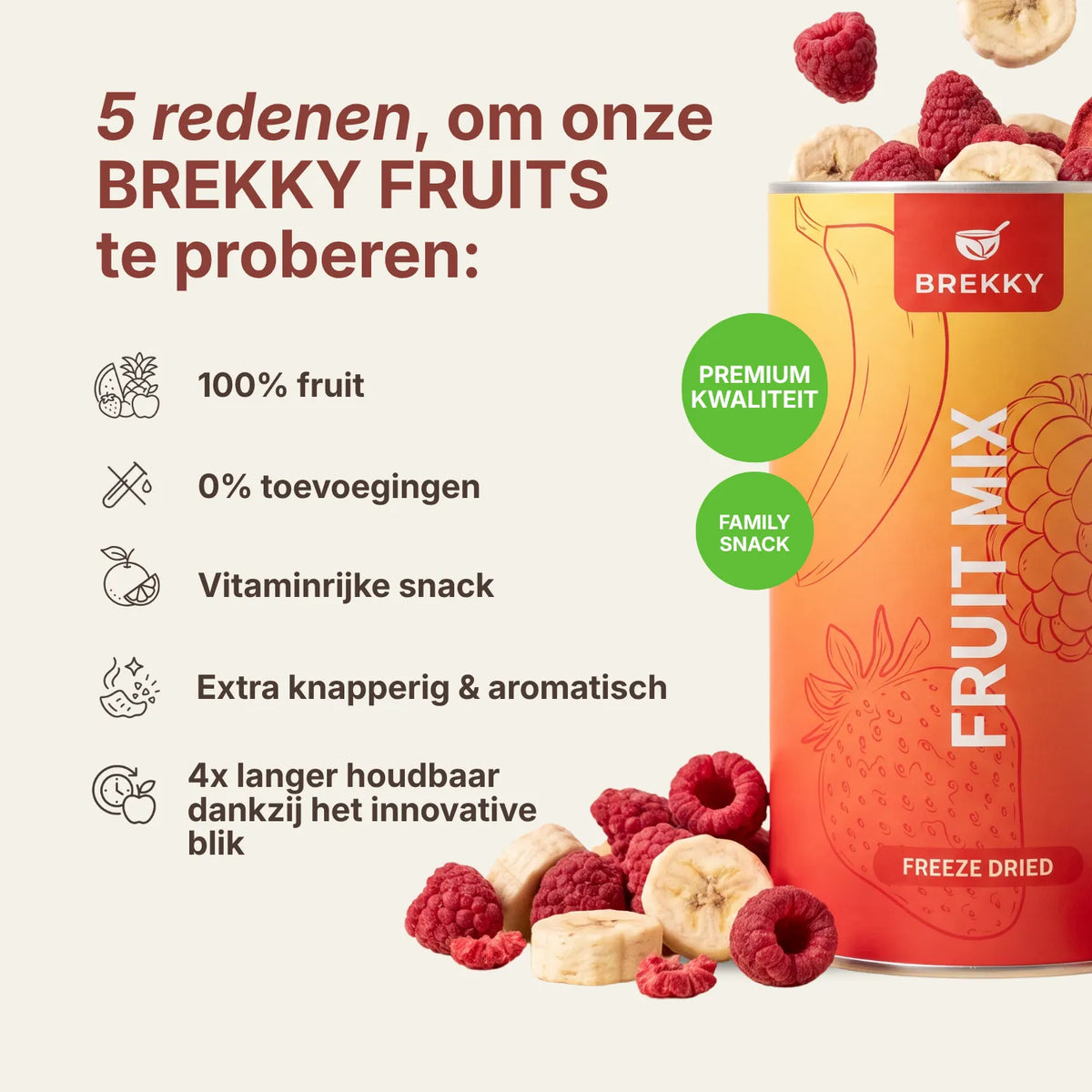 BREKKY Gevriesdroogde Fruit Mix