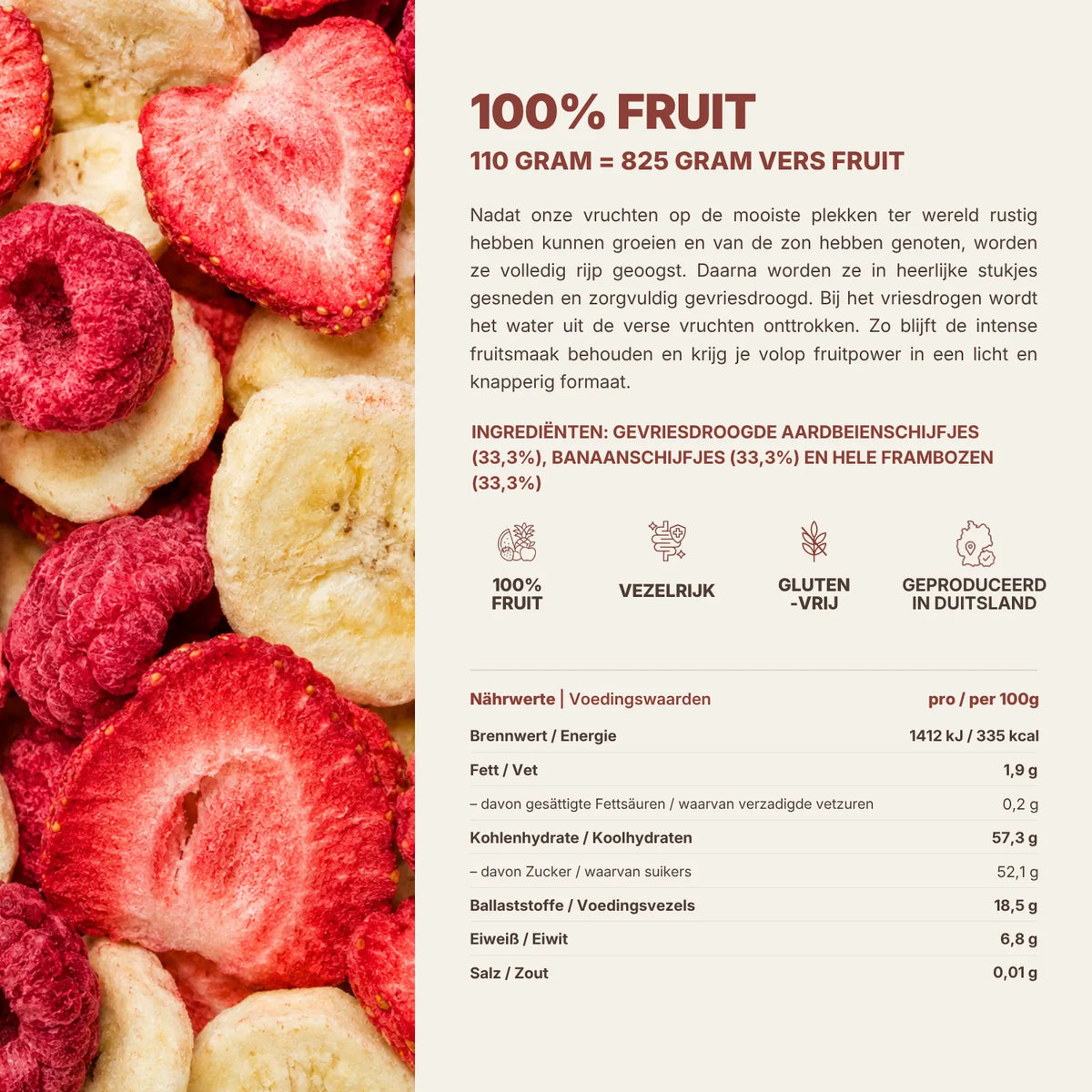 BREKKY Gevriesdroogde Fruit Mix ingredients