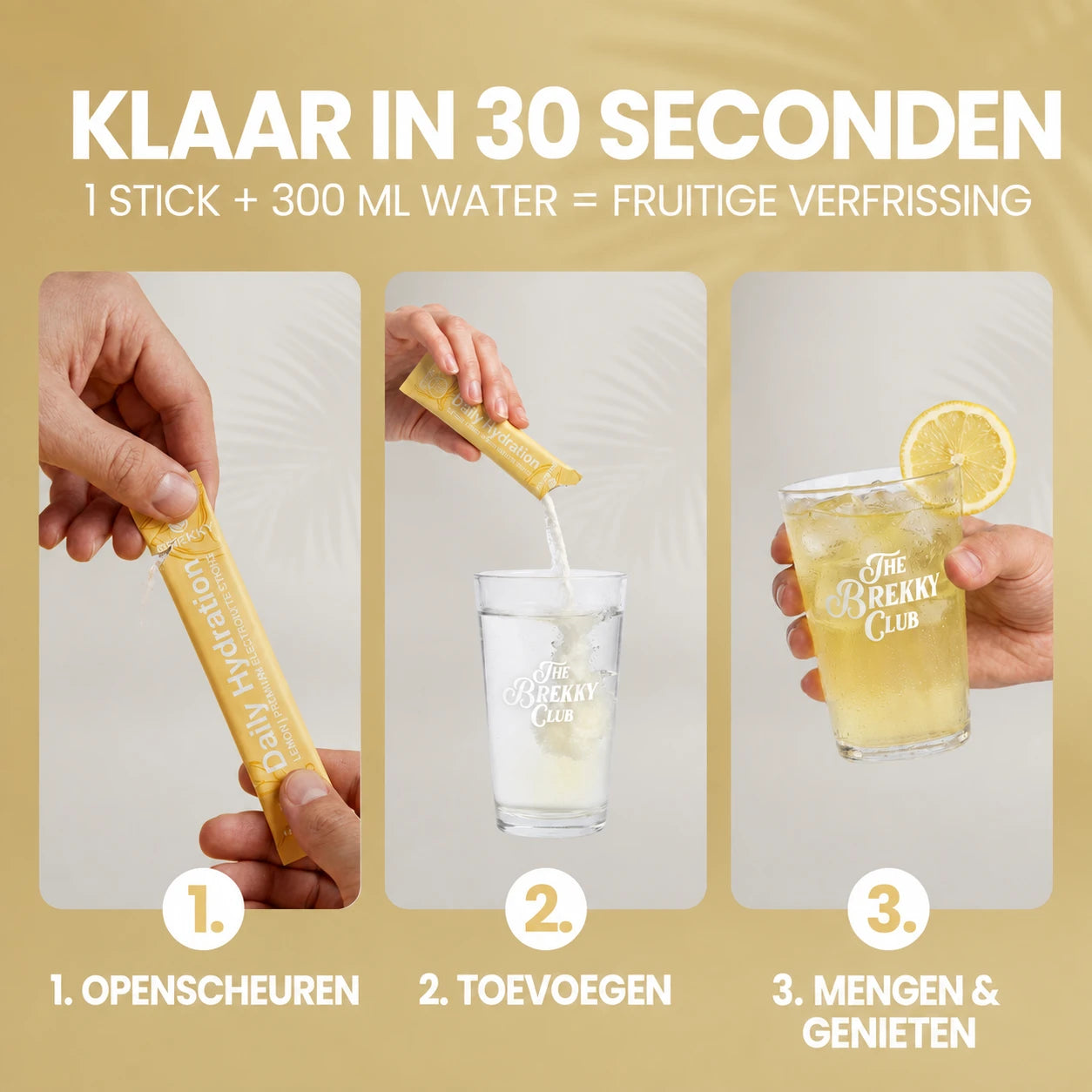 Hydration Stick klaar in 30 seconden, in drie stappen