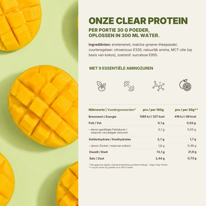 BREKKY Matcha Mango - Vegan Clear Protein ingrediënten