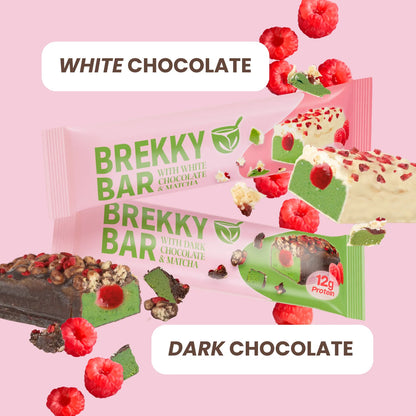 BREKKY Matcha Bar White/dark chocolate