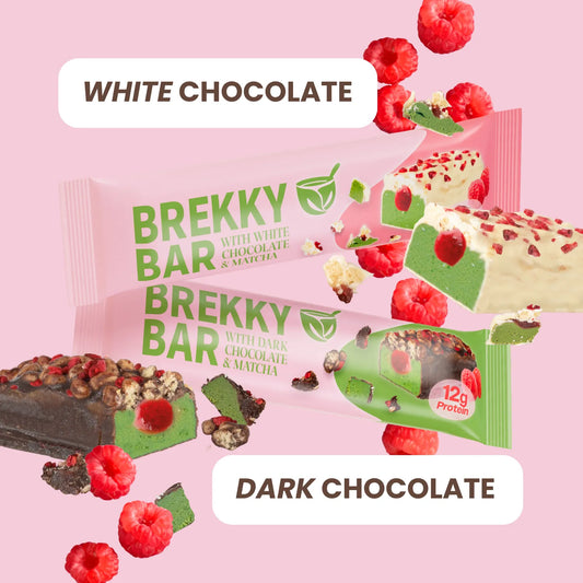 BREKKY Matcha Bar White/dark chocolate