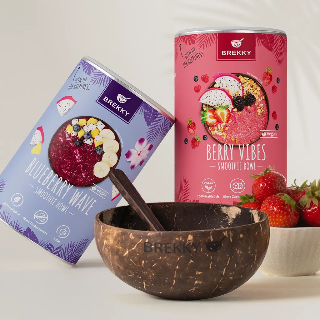 BREKKY Smoothie Bowl Proefpakket
+ GRATIS Kokosnootkom & Lepel