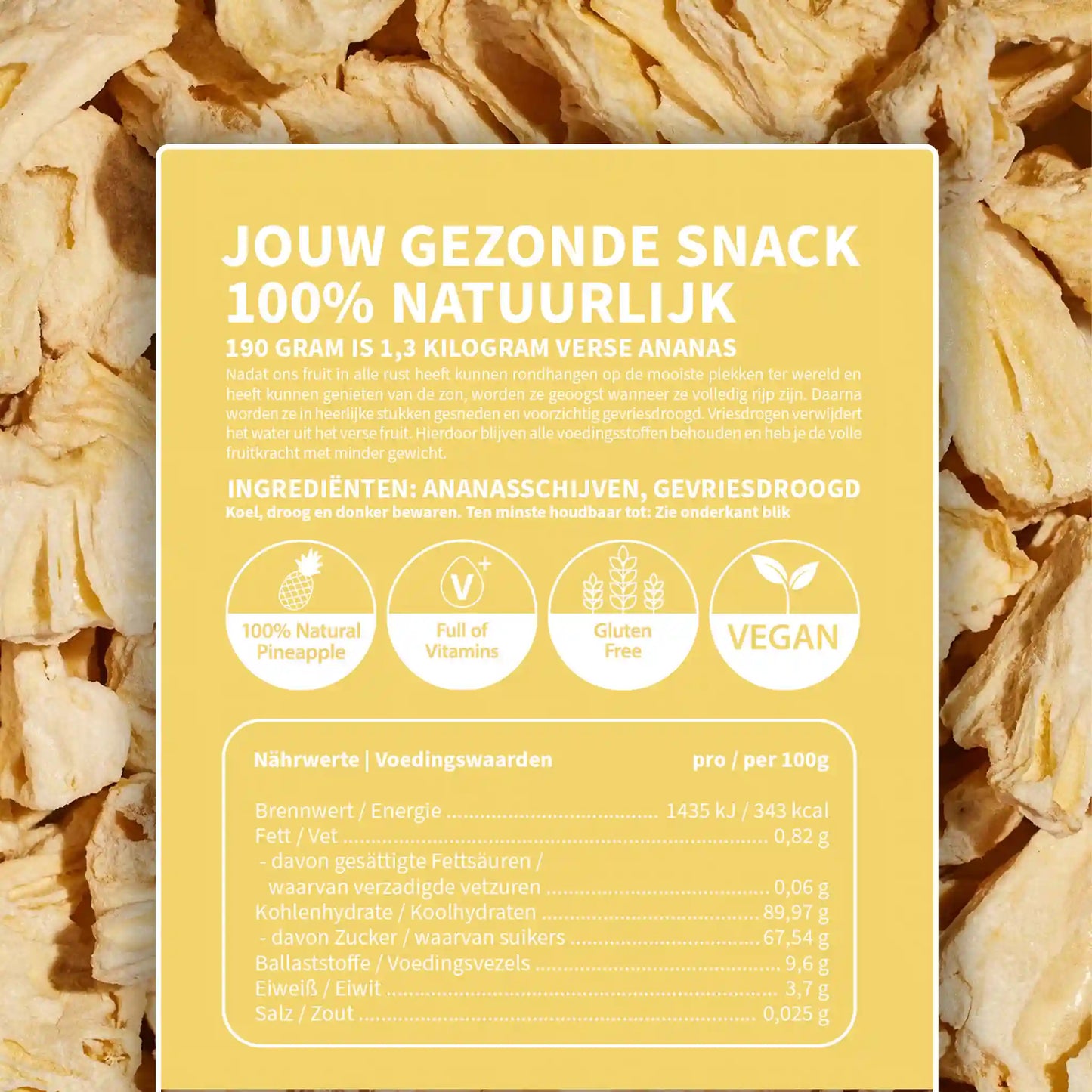 Gevriesdroogde ananas