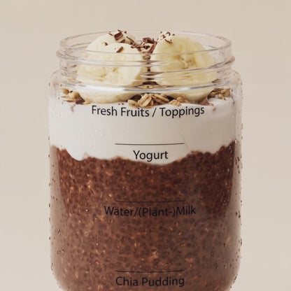 BREKKY Chia Pudding Choco aangericht